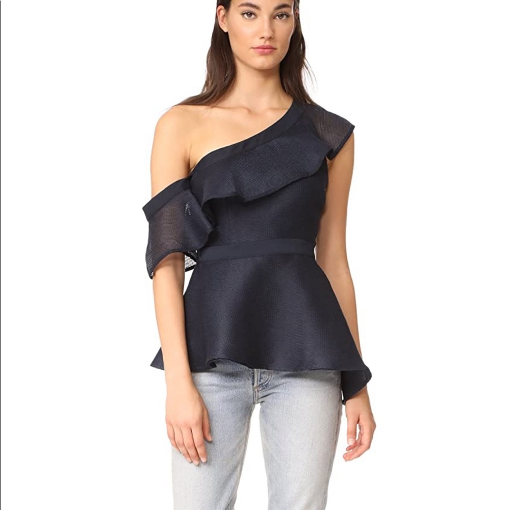 Keepsake the label flashing lights navy blue top